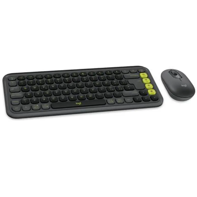 Kit Teclado y Mouse Inalámbricos Logitech POP Icon Combo - Grafito y Verde Español  2