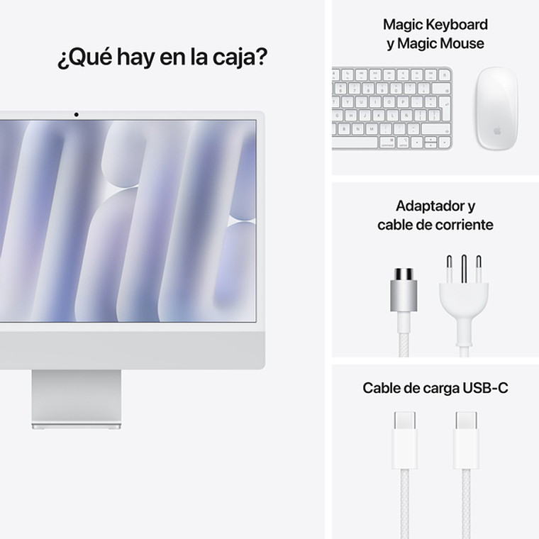 iMac Ret 4.5K 24“ (Chip M4 8Core, GPU 8Core, 16GB Ram, 256GB SSD) Silver 4