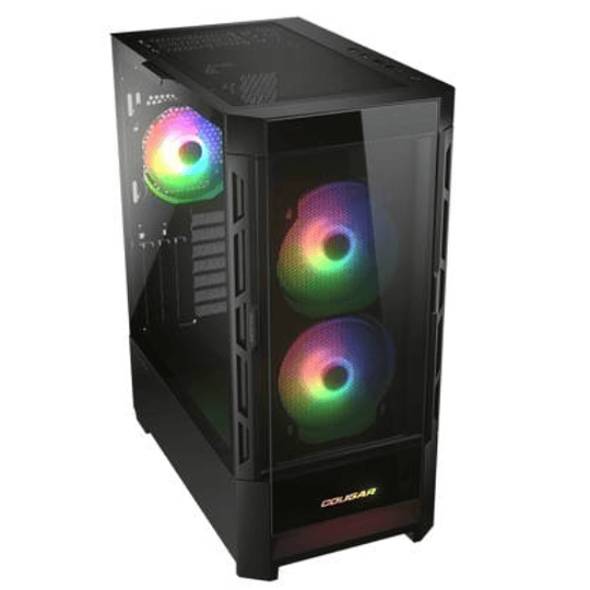 Gabinete Cougar Duoface RGB - Mid Tower Paneles Frontales Intercambiables y Ventiladores ARGB, Negro