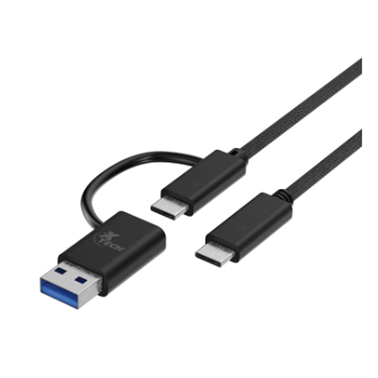 Cable adaptador 2 en 1 USB-C a USB-C con dongle USB-A 2.0 1