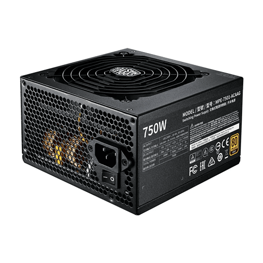 Fuente de Poder 750W Cooler Master G GOLD 750 V2, Certificada 80+ Plus Gold, ATX