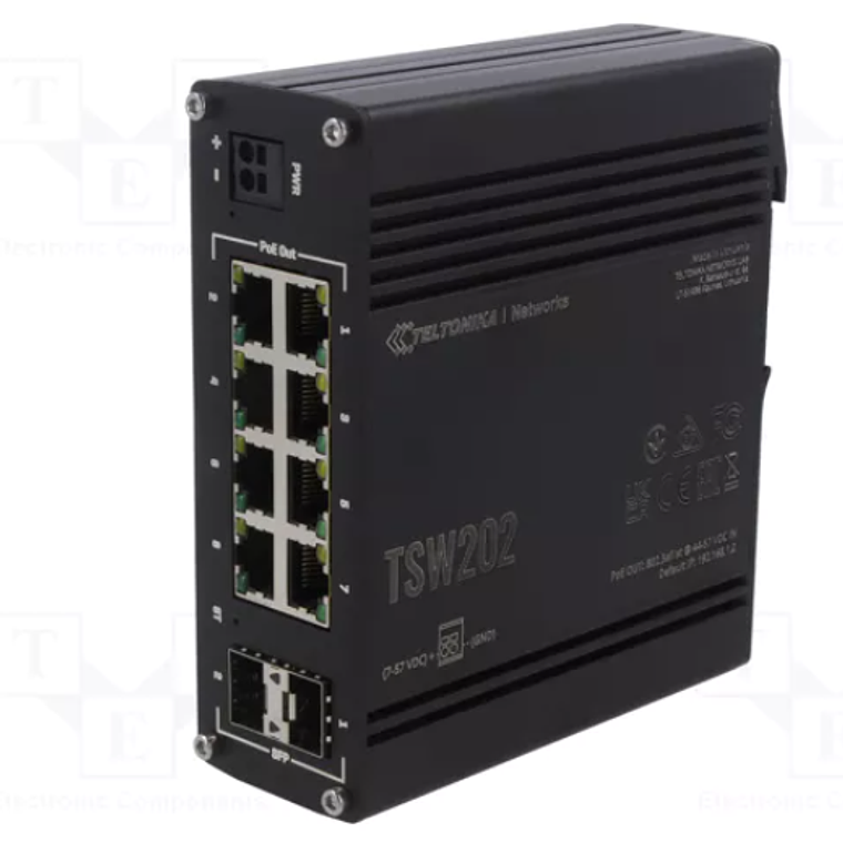 Switch 8 puertos Industrial PoE/ 2 SFP/ Profinet / Administrable (No incluye fuente de poder) 2