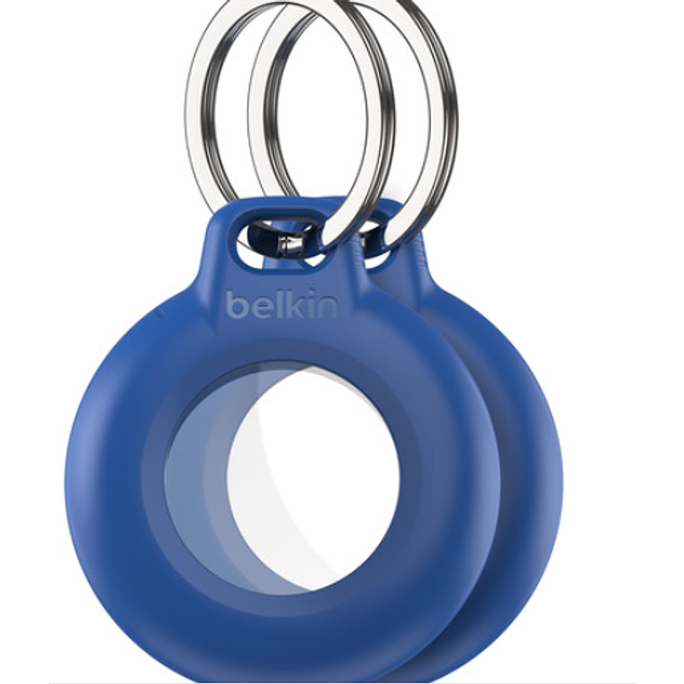 Soporte para AirTag resistente al agua de Belkin con llavero (paquete de 2, azul) 1