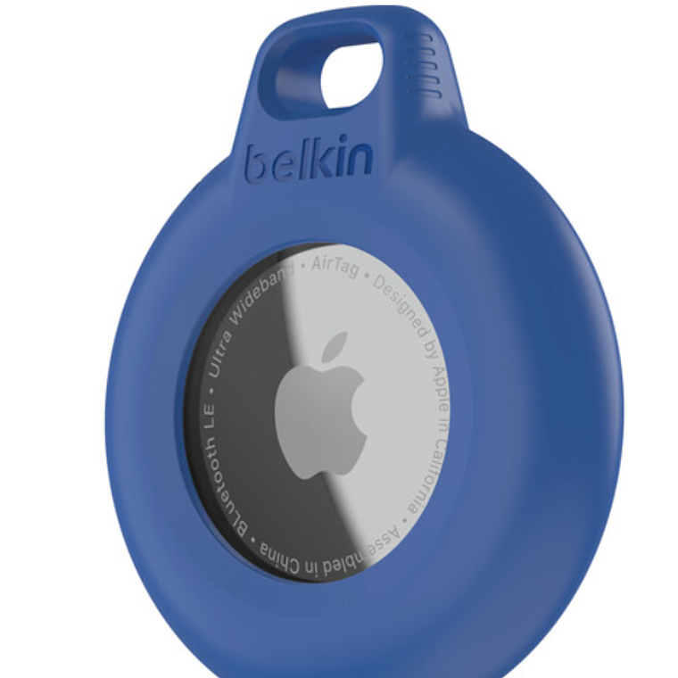 Soporte para AirTag resistente al agua de Belkin con llavero (paquete de 2, azul) 2