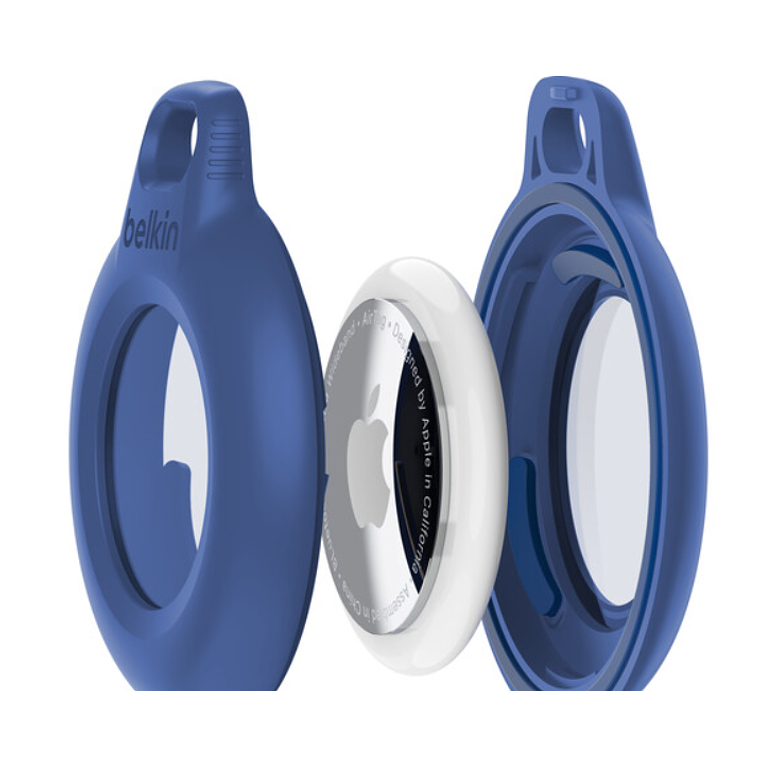 Soporte para AirTag resistente al agua de Belkin con llavero (paquete de 2, azul) 3