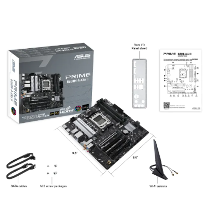 Placa Madre Asus Prime B650M-A,  AX6 II AMD AM5, DDR5   6