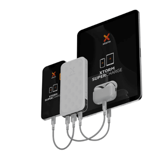 Batería 10.000 mAh 2xUSB-C 1xUSB-A 20W Fuel Series Xtorm blanco crepúsculo