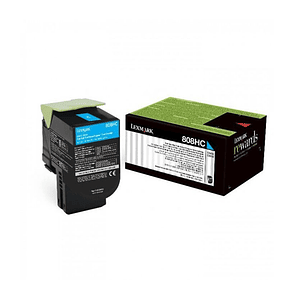 Cartucho de Toner Lexmark 808HC color Cian