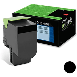 Cartucho de toner Lexmark 808HK color negro