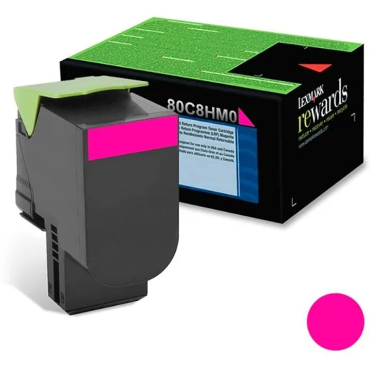 Cartucho de toner Lexmark 80C8HM0 color Magenta CX410 1