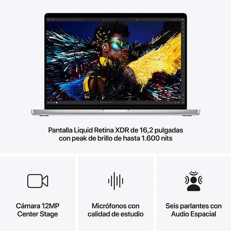 MacBook Pro 16“ (Chip M4 Pro, CPU 14Core, GPU 20Core, 24GB Ram, 1TB SSD) Negro Espacial 5