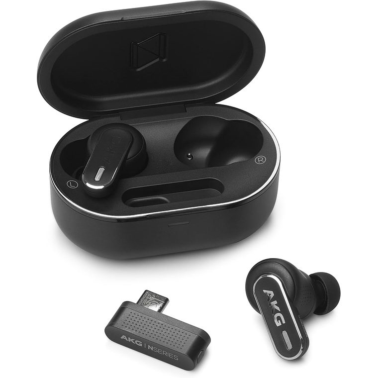 Audifonos AKG N5 (Noise Cancelling Earbuds)  2.4HGz USB-C Dongle, Hi-Res Quality (Black) 1