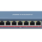 Switch 8 puertos PoE Fast Ethernet no administrado, Hikvision - Miniatura 1