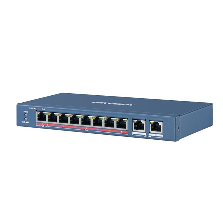 Switch 8 puertos PoE Fast Ethernet no administrado, Hikvision 2