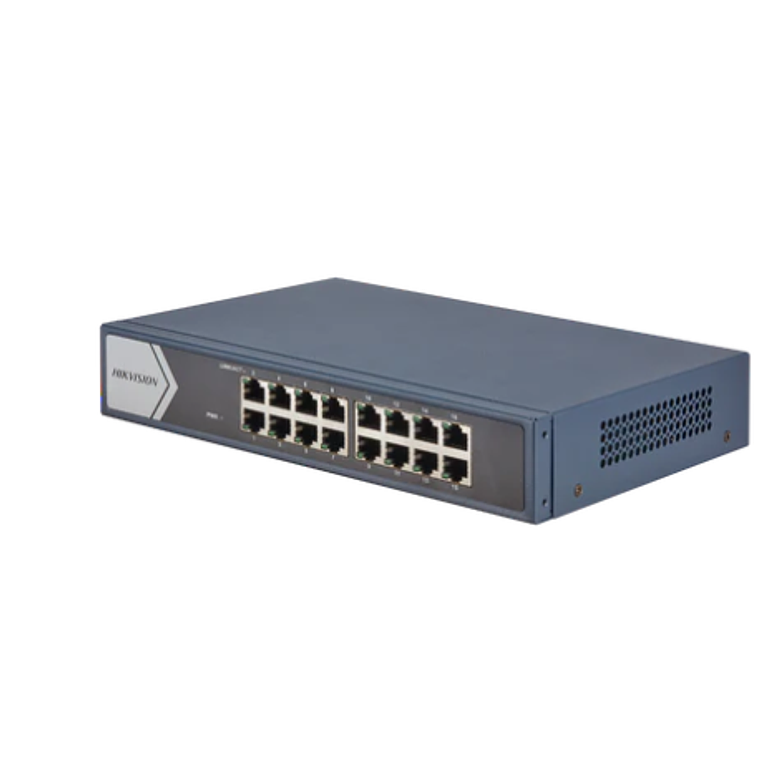 Switch 16 Puertos Hikvision no administrado, 10/100/1000, Rackeable 1
