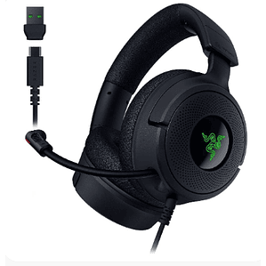 Audífonos Gamer Razer Kraken V4 X, 7.1, Micrófono retráctil, USB-C, Color Negro - RZ04-05180100-R3U1