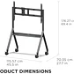 Carrito de TV móvil delgado para pantallas de 55 a 86 pulgadas de hasta 265 libras, VB-STND-009 - Miniatura 2