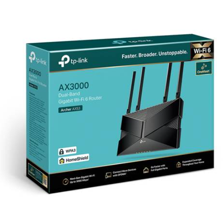 Router TP-Link Archer AX53, Wi-Fi 6 Gigabit de doble banda 4