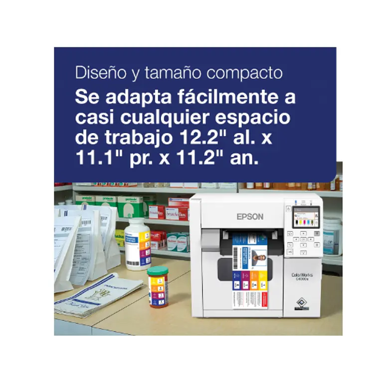 Impresora de Etiquetas Epson CW-C4000 (Rollo 4.41“, 1200dpi, 101.6mm/seg, USB/LAN) 6