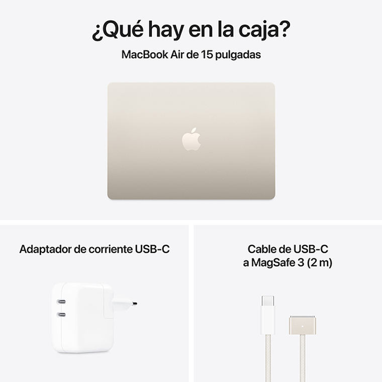 MacBook Air 15.3“ (Chip M4 10Core, GPU 10Core, 24GB Ram, 512GB) Blanco estrella 3