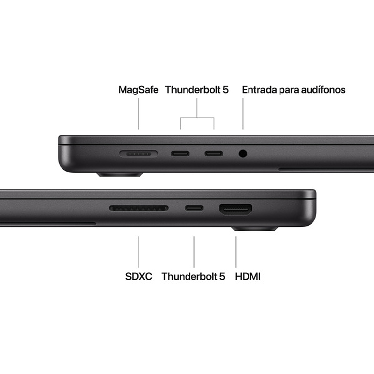 MacBook Pro 16“ (Chip M4 Pro 14Core, GPU 20Core, 24GB Ram, 512GB SSD) Negro Espacial 3