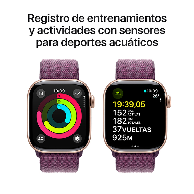 Apple Watch S10 GPS | 42mm (Aluminio Rose Gold, Correa Plum Sport) 4