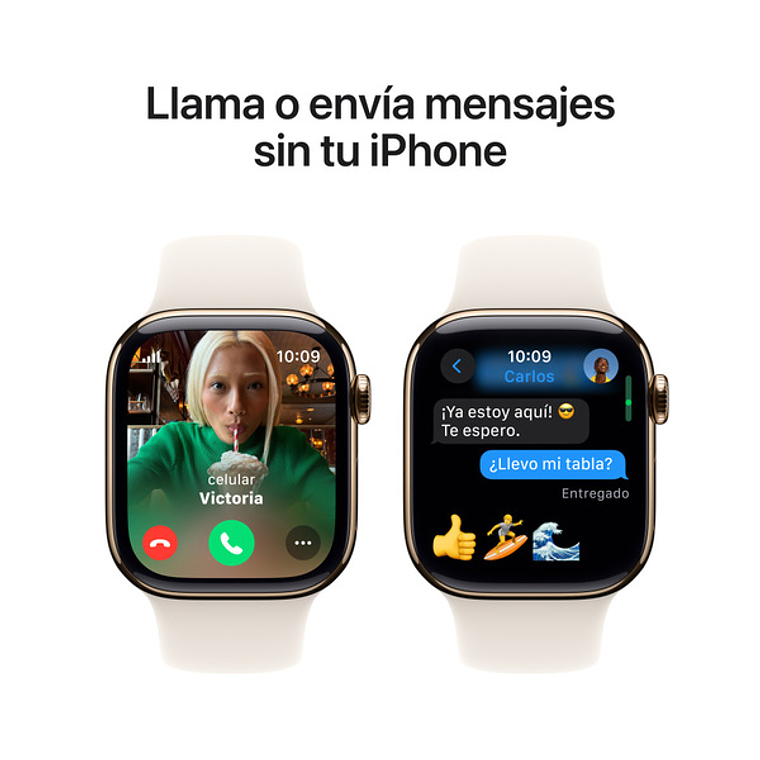 Apple Watch S10 GPS + Cellular | 42mm (Titanio gold, correa blanco estrella Sport) Talla M/L 7
