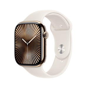 Apple Watch S10 GPS + Cellular | 46mm (Titanio gold, correa blanco estrella Sport) Talla M/L