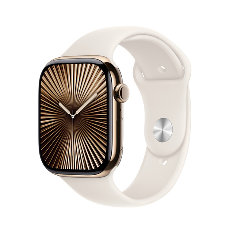 Apple Watch S10 GPS + Cellular 46mm (Titanio gold, correa blanco estrella Sport) Talla S/M 1