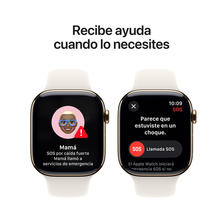 Apple Watch S10 GPS + Cellular 46mm (Titanio gold, correa blanco estrella Sport) Talla S/M 5