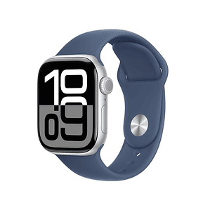 Apple Watch S10 GPS | 46mm (aluminio plata, correa Denim Sport) Talla S/M