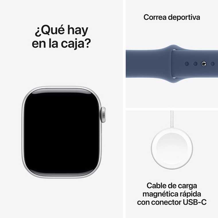Apple Watch S10 GPS | 46mm (aluminio plata, correa Denim Sport) Talla S/M 3