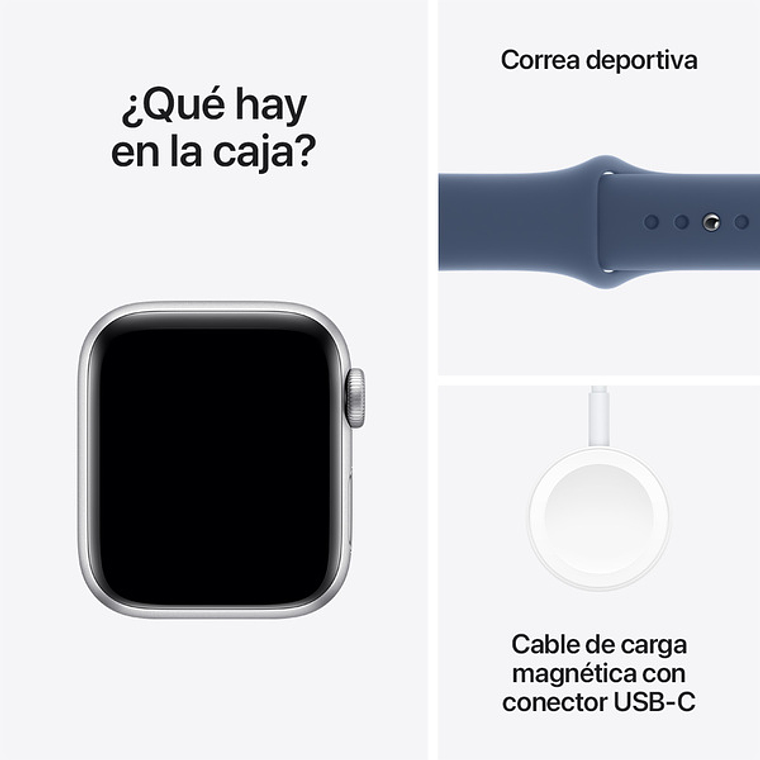 Apple Watch SE GPS | 44mm (Aluminio plata, correa Denim Sport) Talla M/L 3