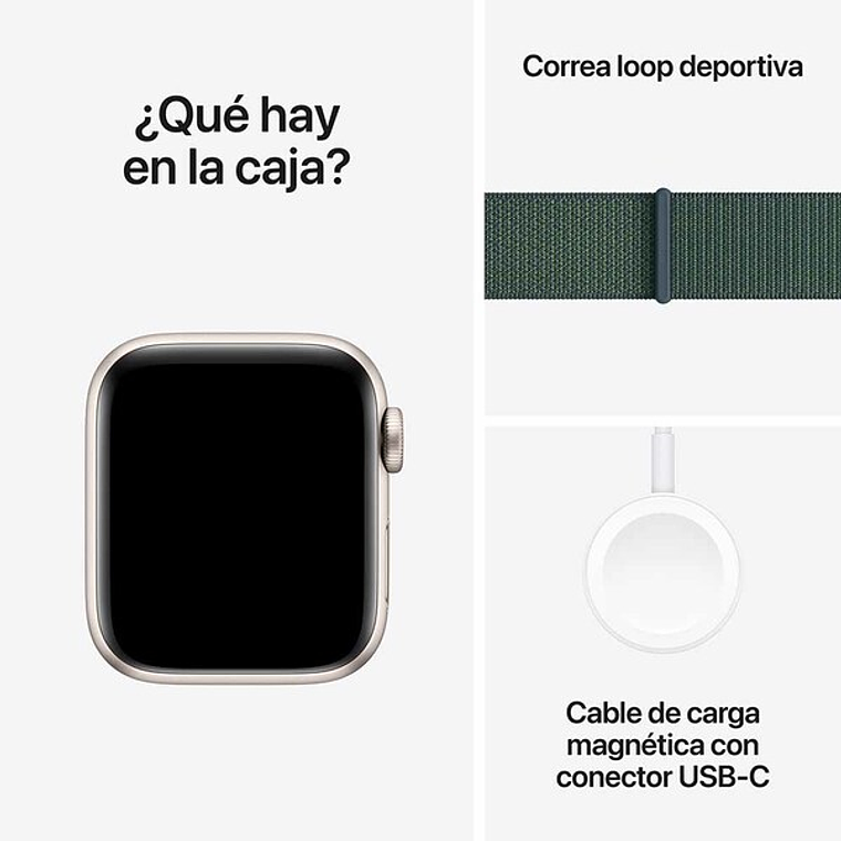 Apple Watch SE GPS + Cellular | 44mm (Aluminio blanco estrella, correa Lake Green Sport) 3