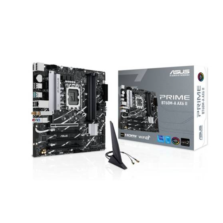 Placa Madre ASUS PRIME B760M-A AX6 II (LGA1700, DDR5 4800/7200+MHz, M.2 x3, Micro ATX) 1