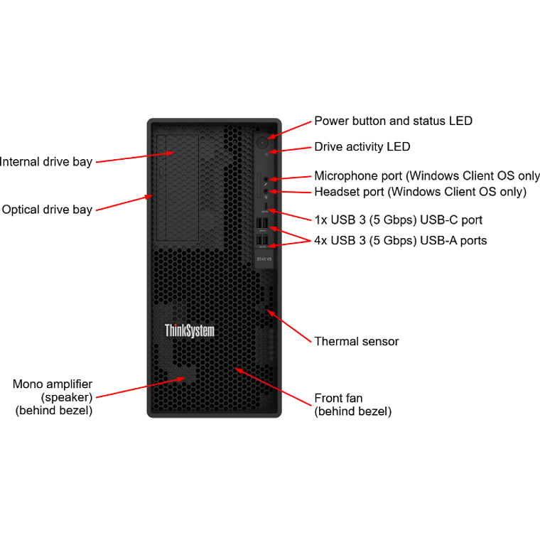 Servidor Lenovo ThinkSystem ST45 V3 (AMD EPYC 4124P, 16GB RAM, 2TB HDD, Fuente 300W, 4U) 2