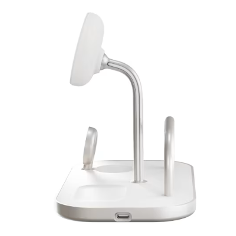 Base de carga 4 en 1 inálambrica con soporte para iPad Zens blanca 4