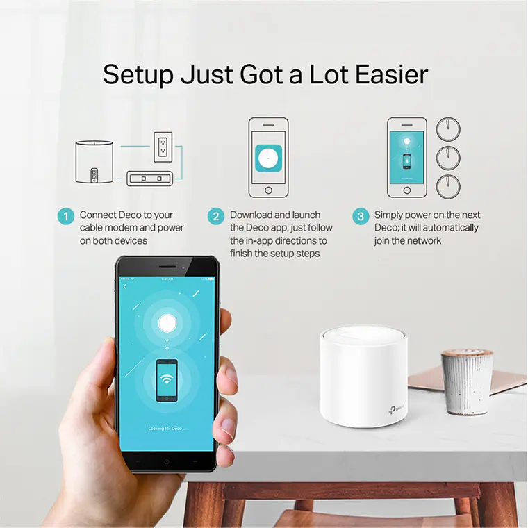 Sistema Wi-Fi TP-LINK Deco X20 (3 enrutadores) 1GbE Wi-Fi 6 - Doble banda 3