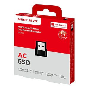 Adaptador Wifi Usb Mercusys Ma20n Nano Ac650 TP-Link 