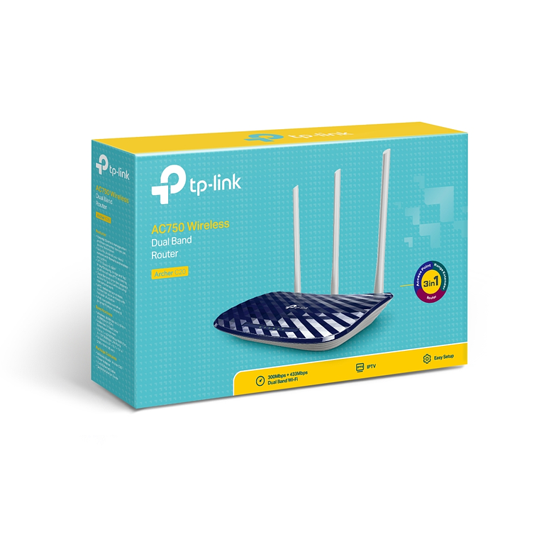 Router Inalámbrico Banda Dual AC750 TP-LINK Archer C20 4