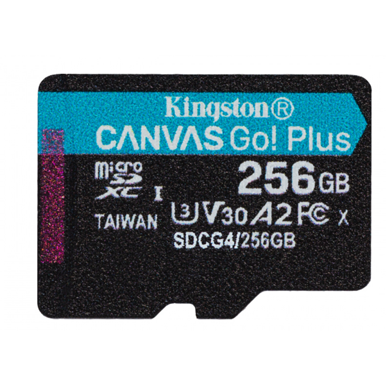 Tarjeta de memoria flash 256GB Kingston micro UHS-I Clase 10, con Adaptador 2