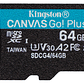 Tarjeta de memoria flash 64GB Kingston SDHC Memory Card MicroSD UHS-I Clase 10, con Adaptador - Miniatura 2