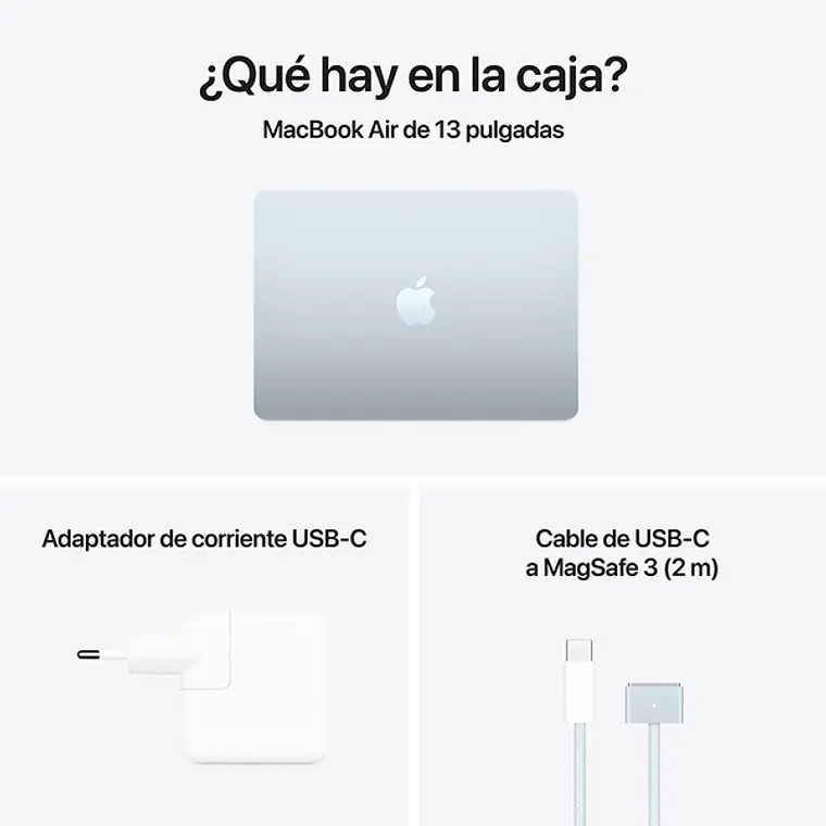 MacBook Air 13.6“ (Chip M4 10Core, GPU 8Core, 16GB Ram, 256GB SSD) Azul cielo 7