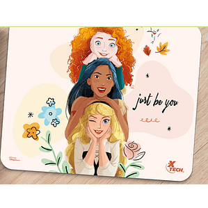 Mouse Pad Disney Princesas, 22x18cm, Base Antideslizante, Xtech XTA-D100PS - Multicolor