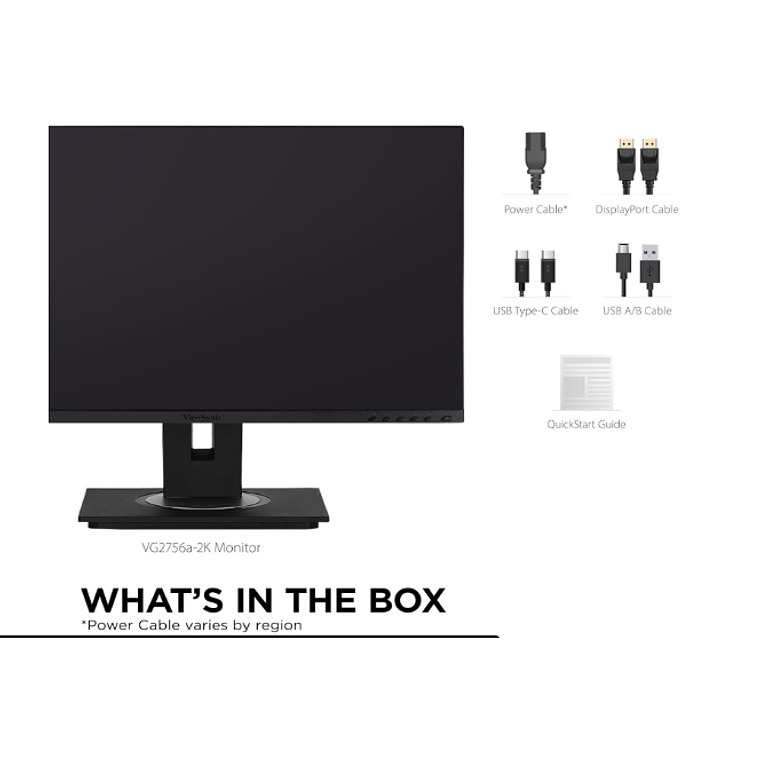 Monitor ViewSonic VG2756A-2K de 27“ (IPS, QHD, HDMI+USB-C, Ethernet, VESA) 5