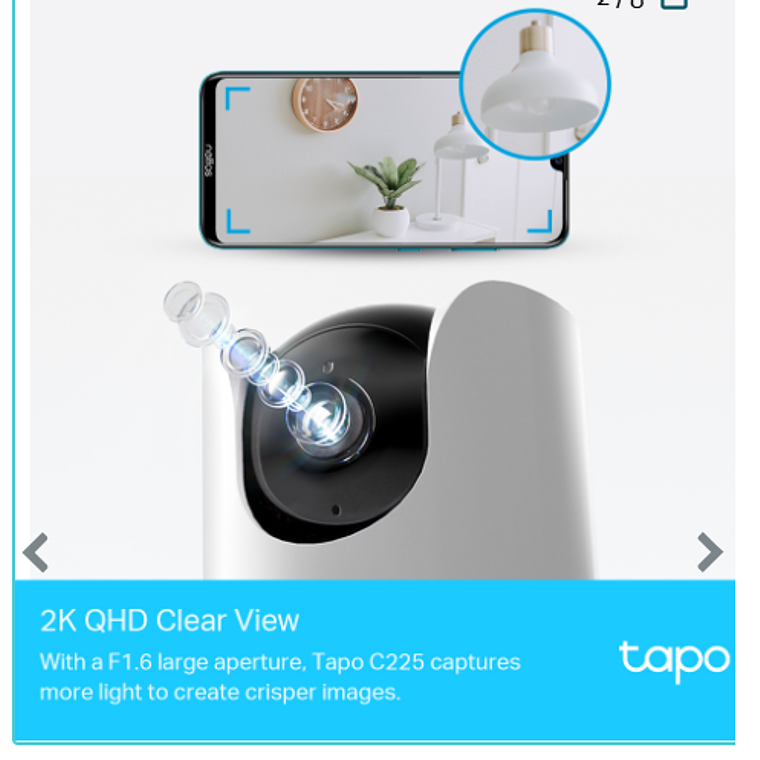 Cámara de seguridad Wi-Fi para el hogar con inteligencia artificial y movimiento horizontal y vertical 2