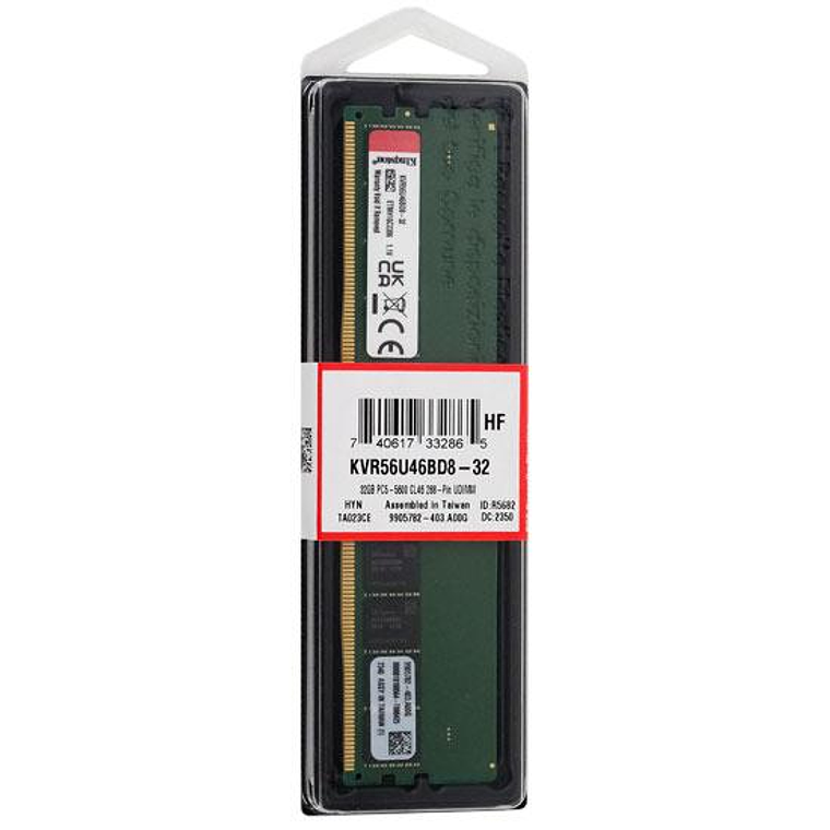 Memoria ram 32GB DDR5 5600Mhz CL46 Dimm CL46 Kingston Non-ECC  4