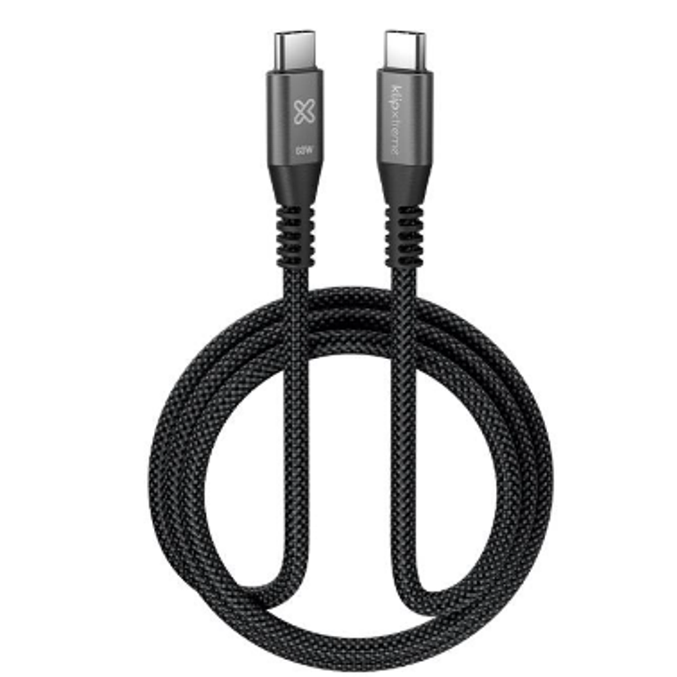 Cable USB Tipo-C M/M v2.0 24pin 3mt 60W Color negro - Klip Xtreme  1