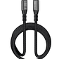 Cable USB 1.8 metros - USB-C a USB-C, negro, trenzado, carga rápida 100W, Klip Xtreme - Miniatura 1