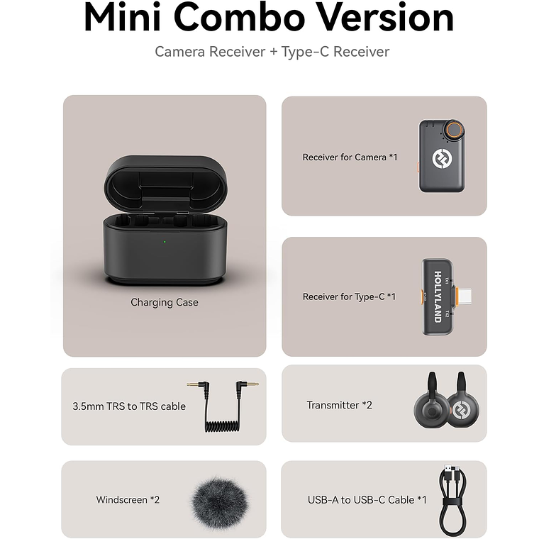 Lark M2S Mini Combo Sistema de 2 Micrófonos mini inalámbricos Hollyland  2